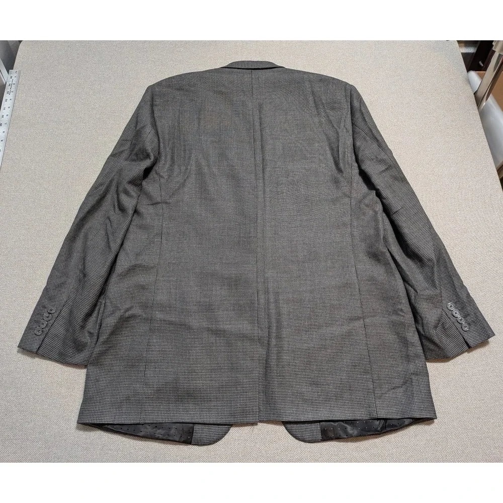 Turnbury Men's Blazer 46L Gray Houndstooth Wool Stretch Sport Coat Suit Jacket